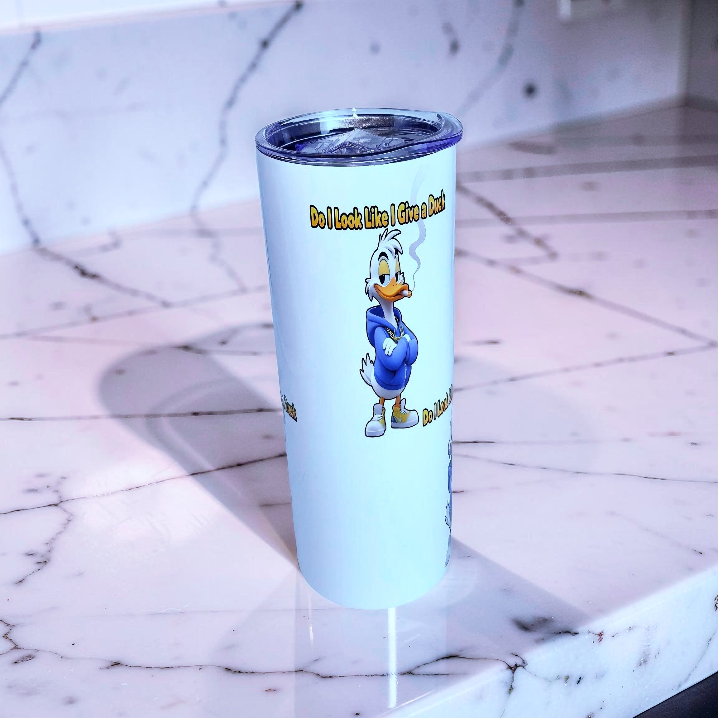 🦆 Do I Look Like I Give a Duck – Attitude Edition 20oz Skinny Stainless Steel Tumbler | By MpressPrintz