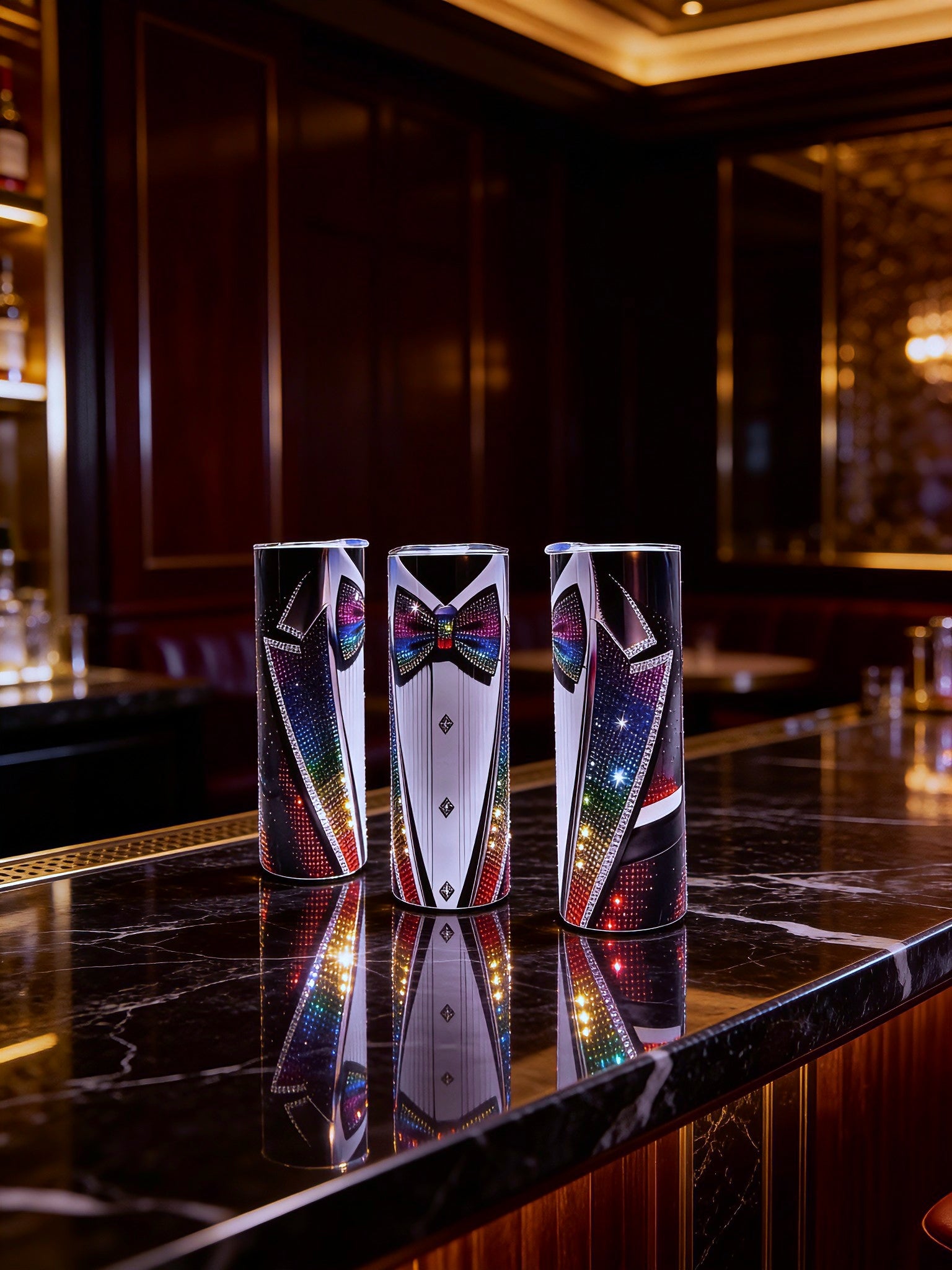 20oz Midnight mirage tuxedo tumbler