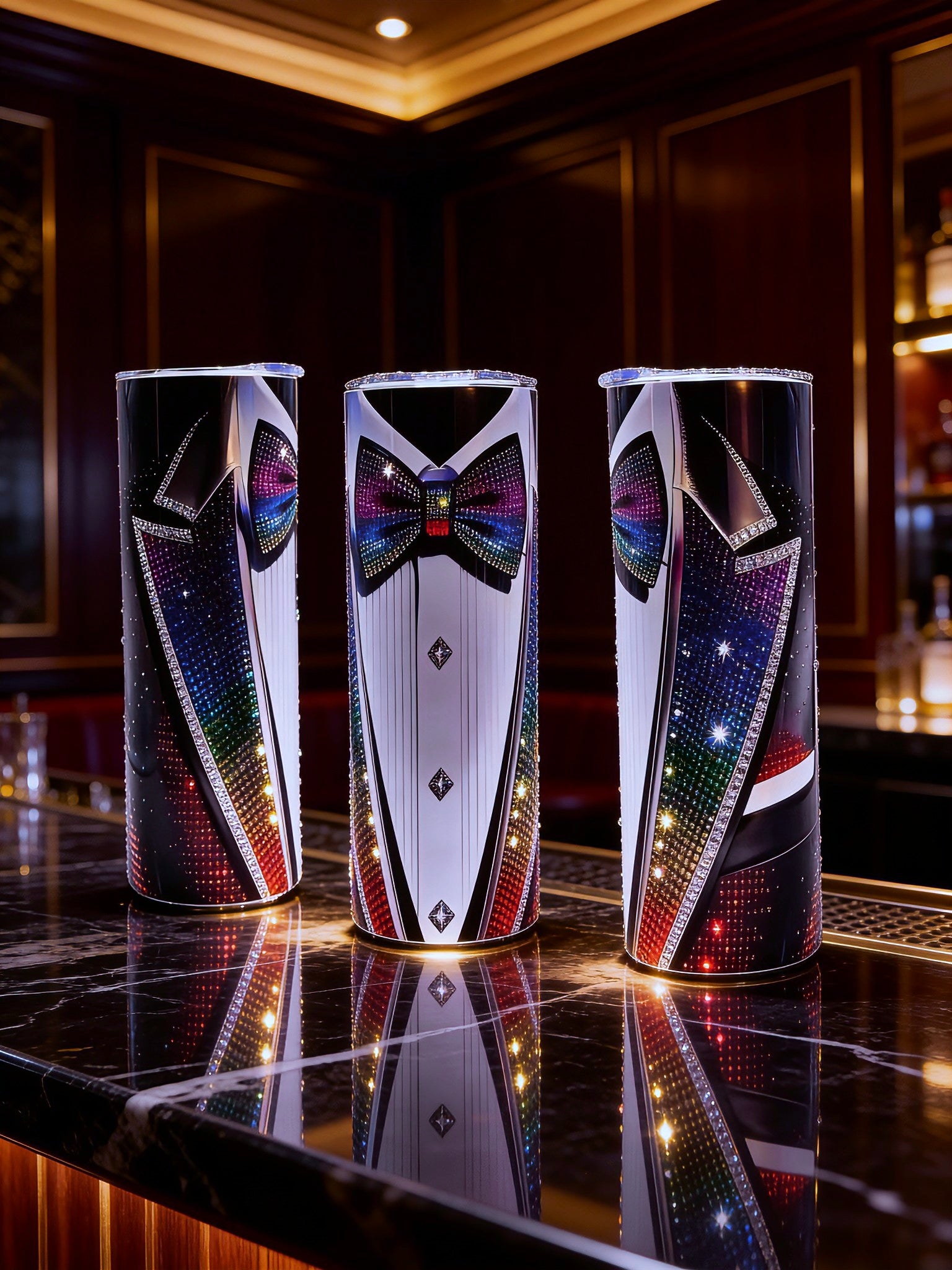 20oz Midnight mirage tuxedo tumbler