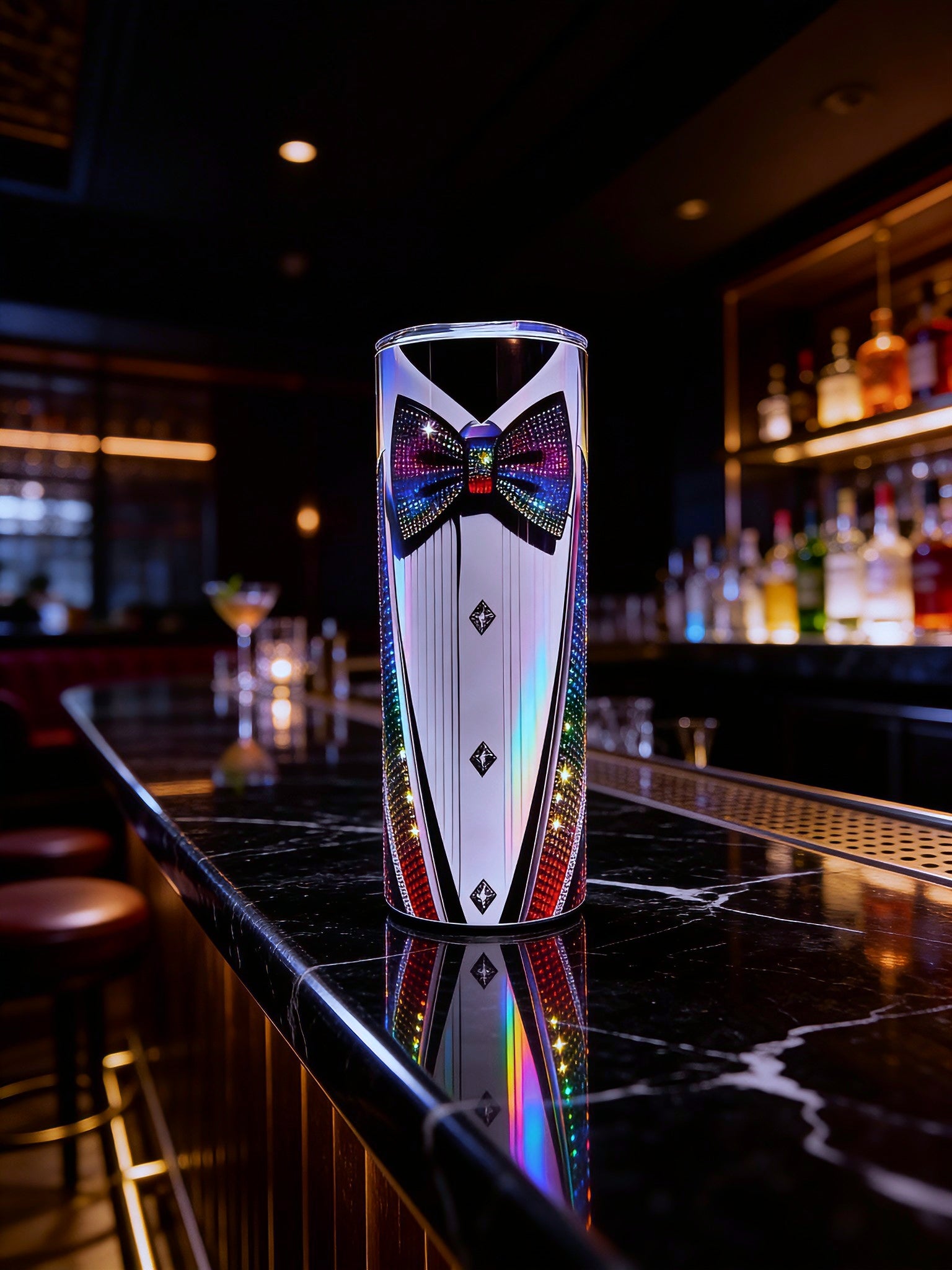 20oz Midnight mirage tuxedo tumbler