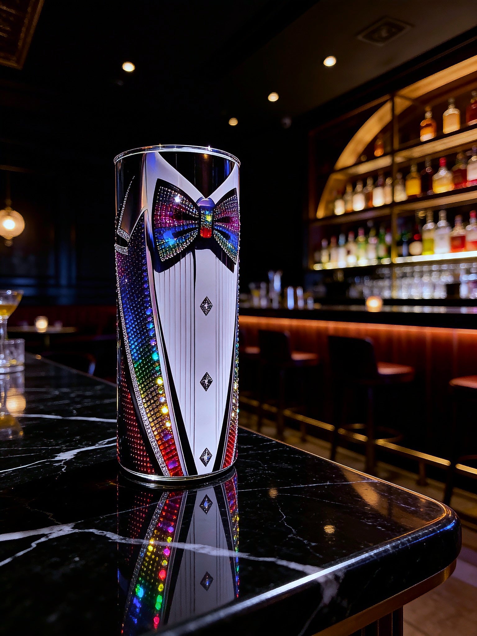 20oz Midnight mirage tuxedo tumbler