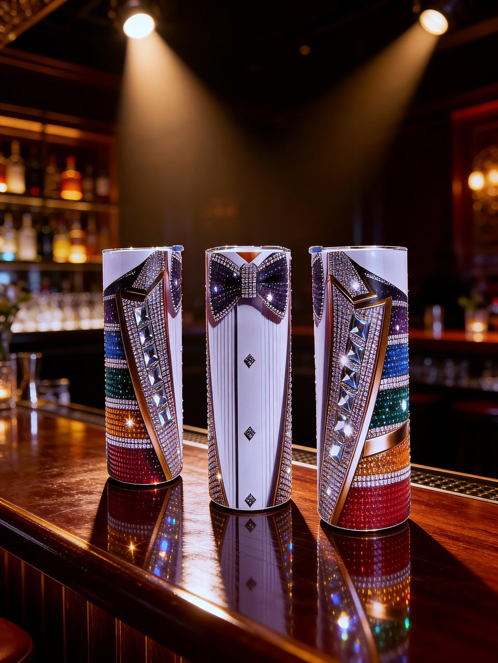 20oz Diamond maestro tuxedo tumbler