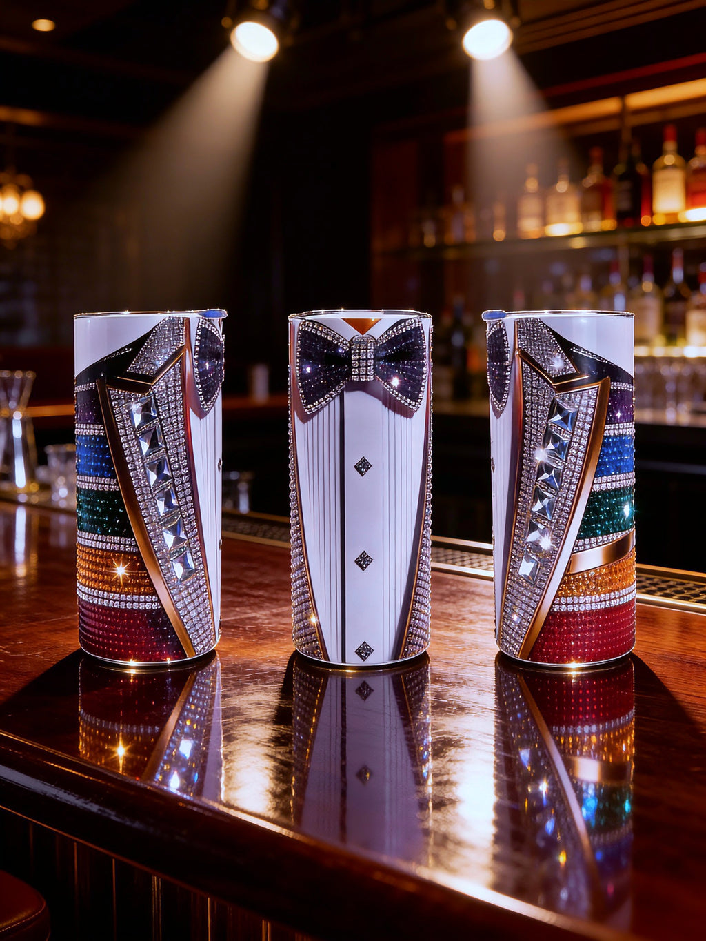 20oz Diamond maestro tuxedo tumbler