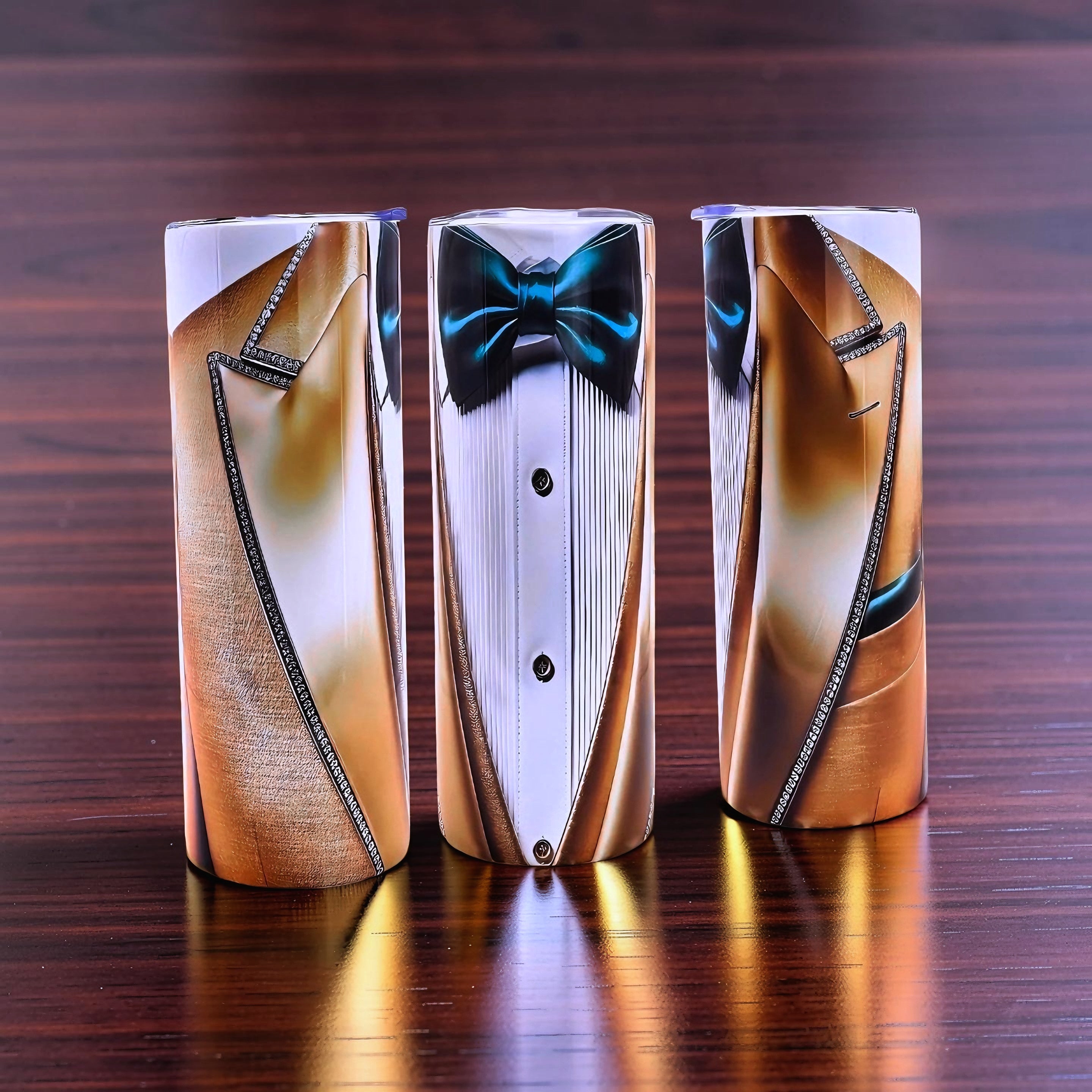 20oz Golden executive tuxedo tumbler