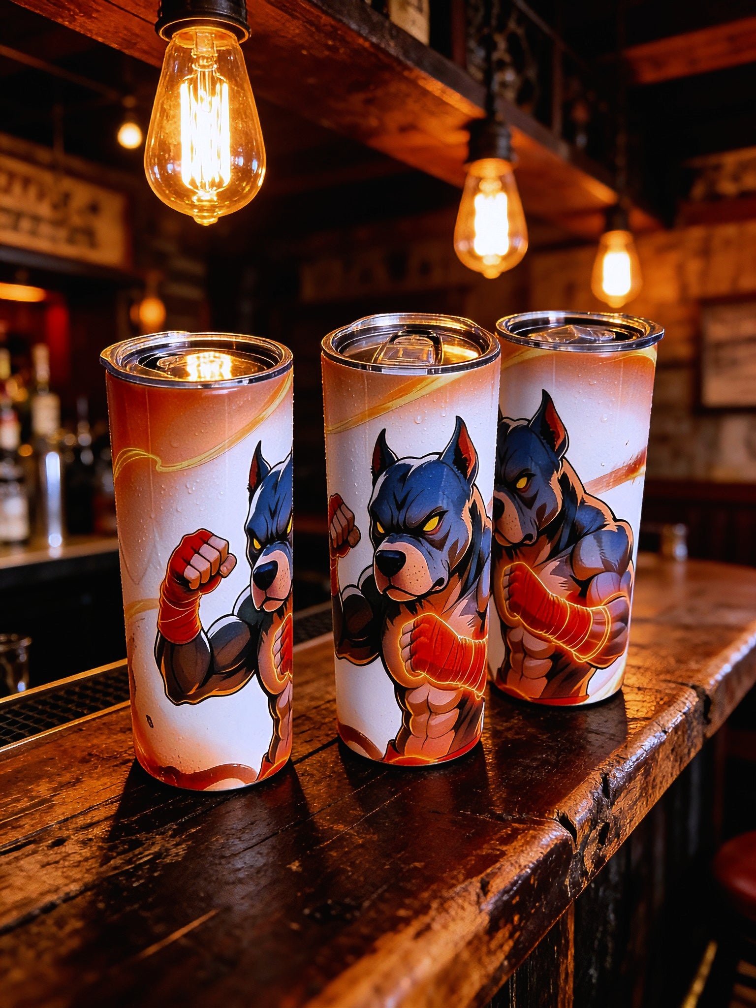 🔥 20oz Fiery Dog Energy Tumbler