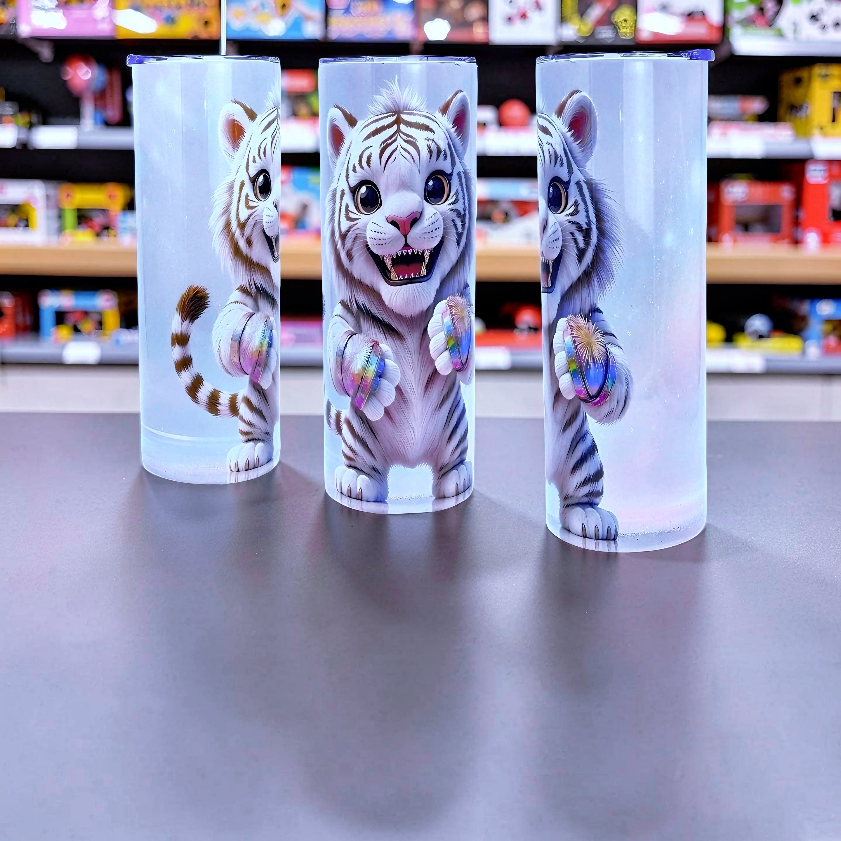 20oz Baby white tiger tumbler