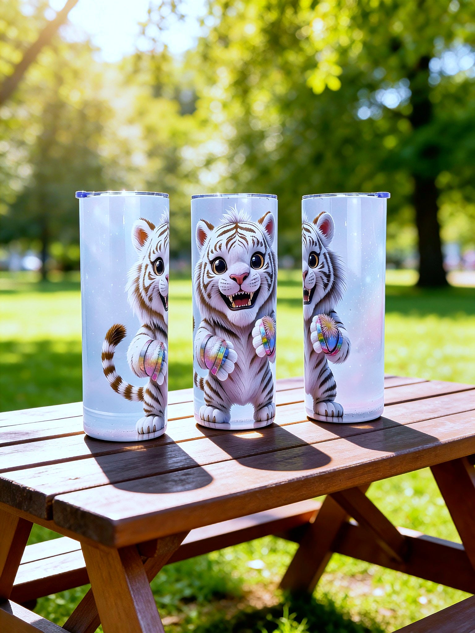 20oz Baby white tiger tumbler