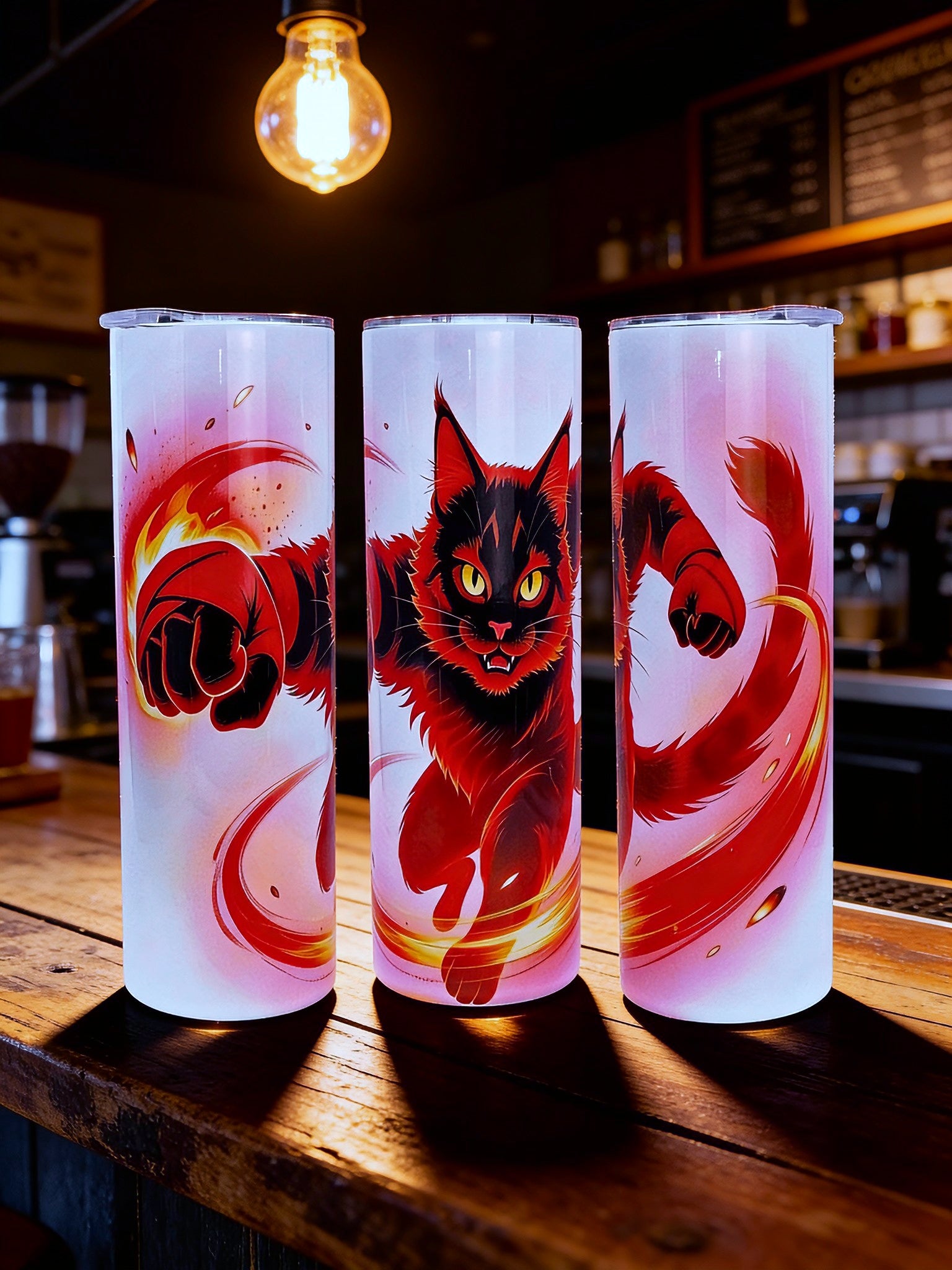 20oz Fire cat tumbler