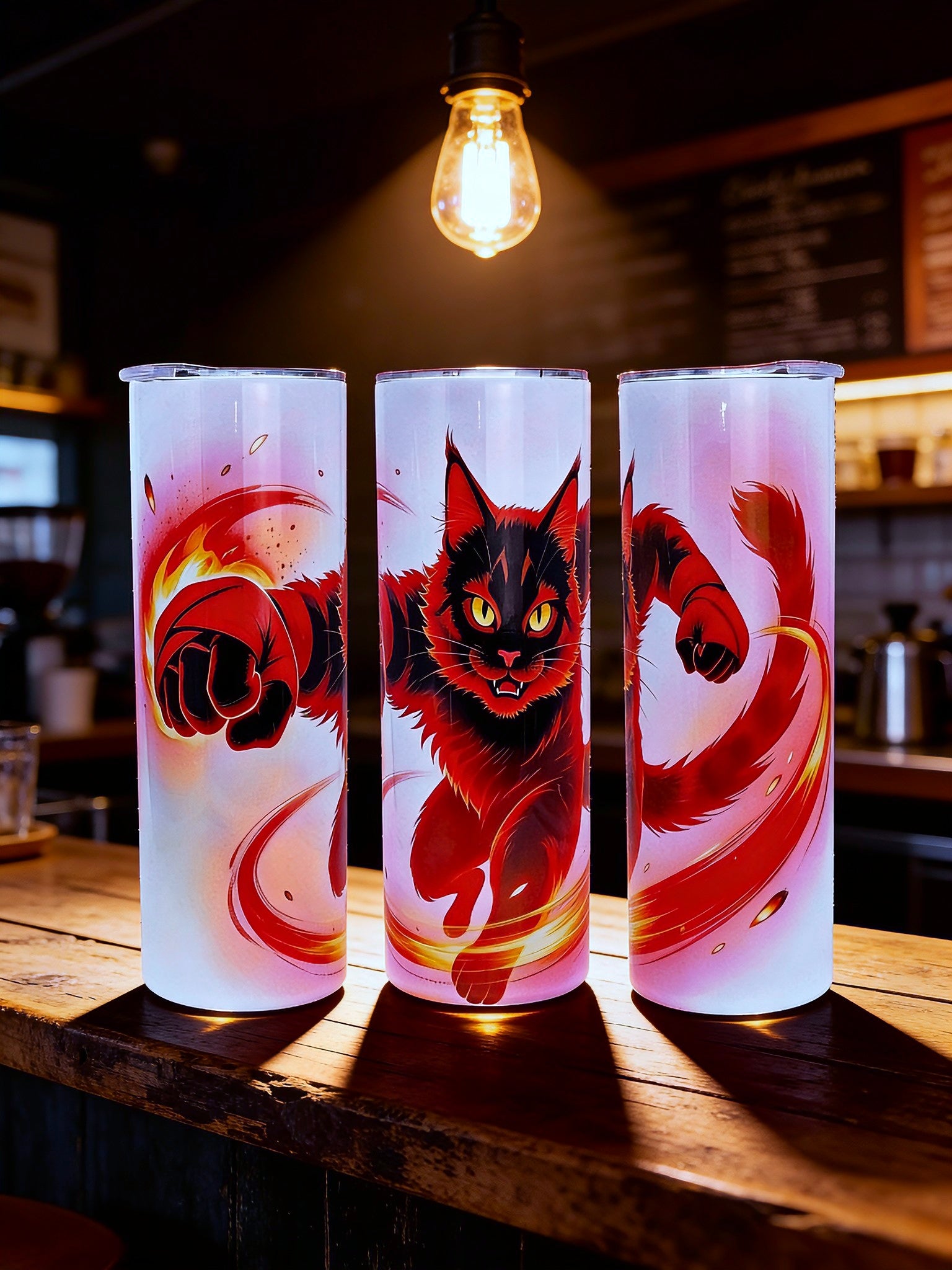 20oz Fire cat tumbler