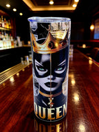Queen Money Crown 20oz Skinny Tumbler – Luxury Black & Gold Glam Design | MpressPrintz Exclusive
