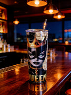 Queen Money Crown 20oz Skinny Tumbler – Luxury Black & Gold Glam Design | MpressPrintz Exclusive